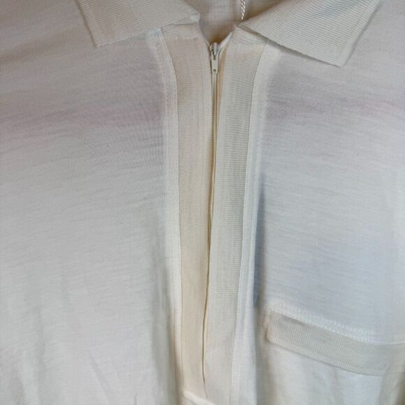 Umberto Ginocchietti Men's Wool White 1/4 Zip Lightweight Sweater Size 48(M) - Picture 3 of 11